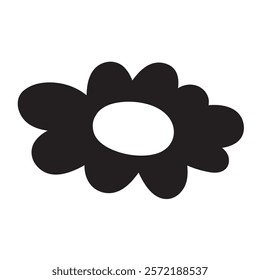 Silhouette of chamomile. Hand drawn illustration on white background.