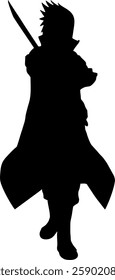 Silhouette Character, Ramadan Template, White, Ninja Boy, Animal, Man Holding Sword, Fictional Character, HD Format, EPS