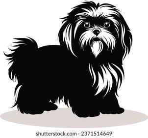 silhouette character shih tzu dog