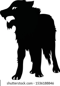 SILHOUETTE CHARACTERS, WOLF, SIDE FULL BODY SIDE, USING VECTOR ILLUSTRATION STYLE,