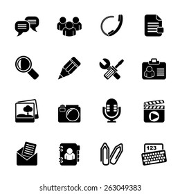 Silhouette Chat Application and communication Icons - vector icon set