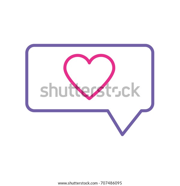 Silhouette Chat Bubble Heart Message Note Stock Vector Royalty Free