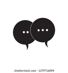 silhouette chat bubbles text message communication vector design