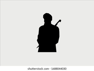 Silhouette of a Chechen warrior