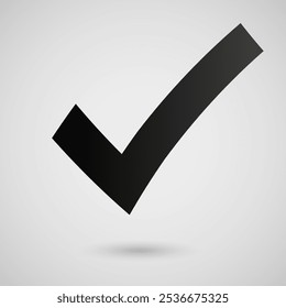 Silhouette of a check mark isolated on a gray background. Black sign. Symbol.Vector.EPS10.