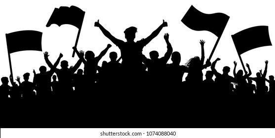 Cheering Crowd Silhouette Sports Images, Stock Photos & Vectors ...