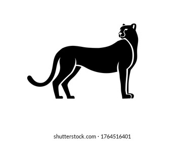 silueta de personaje de chita, ilustración de vector leopardo