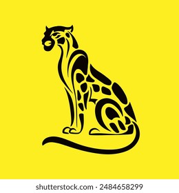 silhouette of a cheetah. Vector Illustration.