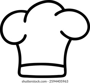 silhouette of chef hat icon symbol art sign, illustration of white background.