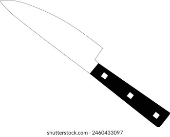 Silhouette Chef Küchenmesser isoliert auf Vektorillustration. Ikone, Messer, Vektorgrafik, PNG.