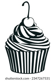 Silhouette Cherry Cup Cake Fairy Sweets