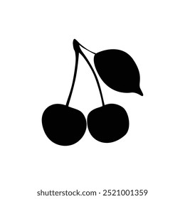 Silhouette Cherry Fruit Icon for Graphic Design