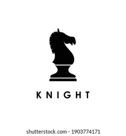 silhouette chess horse icon logo design vector illustration