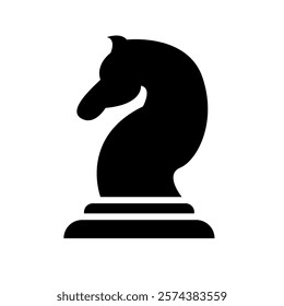 Silhouette of Chess Knight icon. Vector.