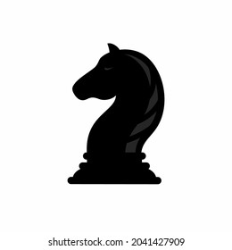 The silhouette of a chess piece of a knight on a white background. Vector illustration