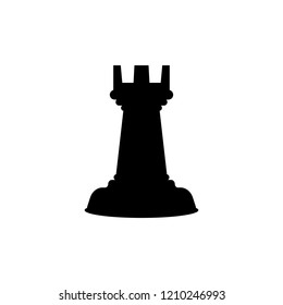 Silhouette chess rook icon Vector illustration