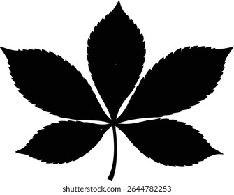 Silhouette Of A Chestnut Leaf With Pointed Lobes - Premium Design Element