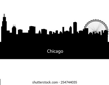 silhouette of Chicago city
