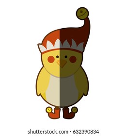 silhouette of chicken with boots and christmas hat with half shadow vector illustration