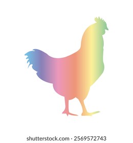 Silhouette of a chicken, rooster vector icon on a white background