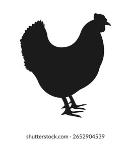 Silhouette of a Chicken A Simple and Elegant Black Shape