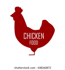 Silhouette chicken with text. Vector 
icon