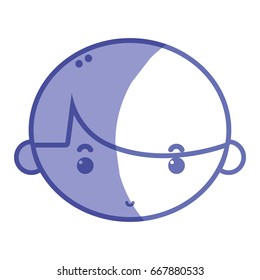 silhouette child boy face with hairstyle design