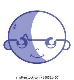 silhouette child boy face with hairstyle design