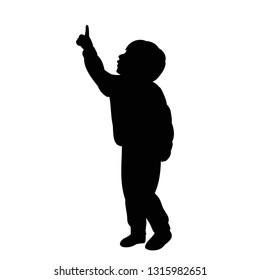 Silhouette Child Boy Shows Stock Vector (Royalty Free) 1315982651 ...