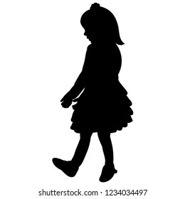 silhouette of the child, girl