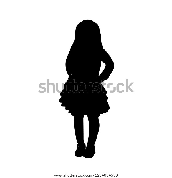 Silhouette Child Girl Stock Vector (Royalty Free) 1234034530 | Shutterstock