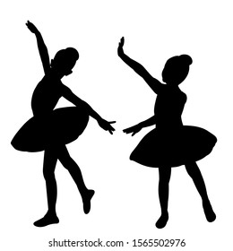 silhouette of a child girl ballerina