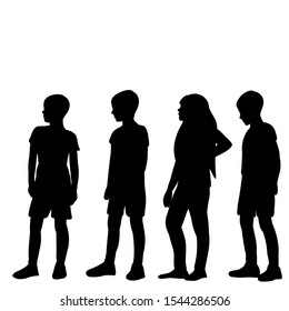 silhouette of a child on a white background, children