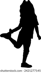 silhouette of a child on  white background