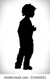 silhouette of a child, relaxed, vector