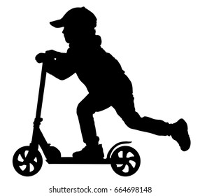 Silhouette Child Scooter