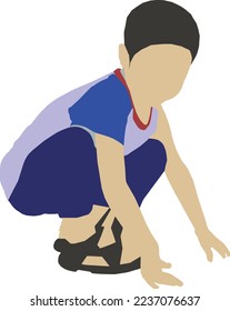 silhouette Child Sitting 2 illustration vector