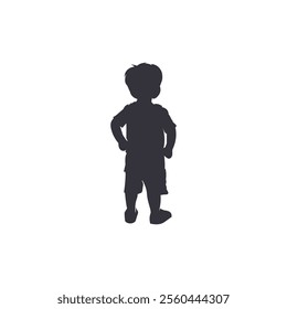 Silhouette of a child standing.
