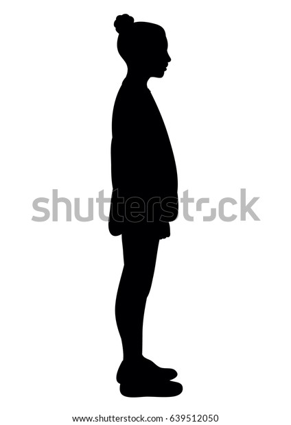 Silhouette Child Standing Stock Vector (Royalty Free) 639512050 ...