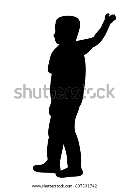 Silhouette Child Standing Throwing Vector Stock Vector (Royalty Free ...