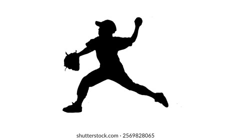 silhouette of a child throwing a baseball