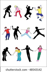 silhouette children