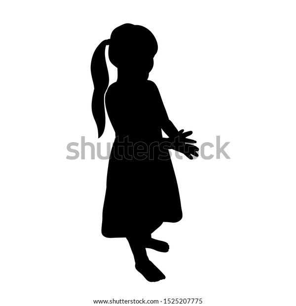 Silhouette Children On White Background Little Stock Vector (Royalty ...