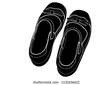 silhouette of children's shoes vector