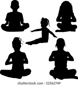 Silhouette child's yoga