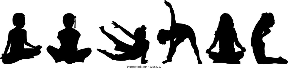 Silhouette child's yoga