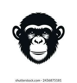 Silhouette of a Chimp in Vector, Artful Graphic Representation