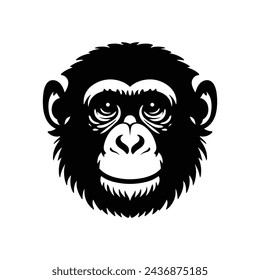 Silhouette of a Chimp in Vector, Artful Graphic Representation