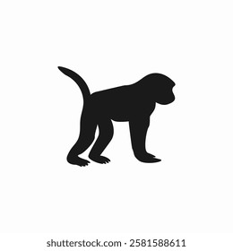 silhouette of a chimpanzee standing