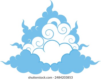 silueta china diseño de Vector de nube